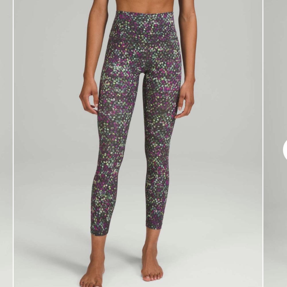 Lululemon Wunder Under High-Rise Tight Black Purple 25in Fleur Motion Multi 8
